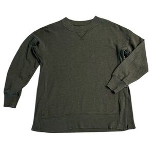 Aerie green split hem pull over sweatshirt size small